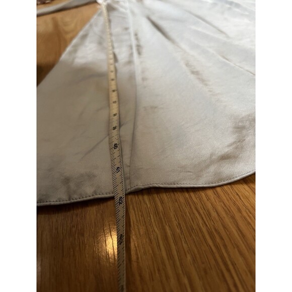 Aritzia Wilfred Light Blue Bridgerton Satin Square Neck Long Sleeve Dress Size 0 - Picture 11 of 12